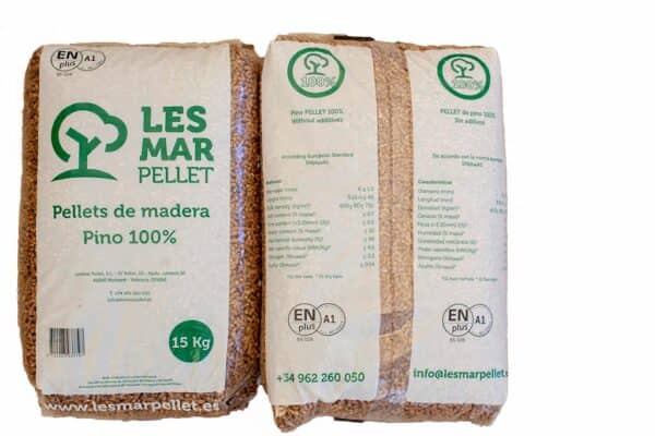 Lesmar Pellet-5-Palets de 385 sacos certificado Enplus de 15 kg