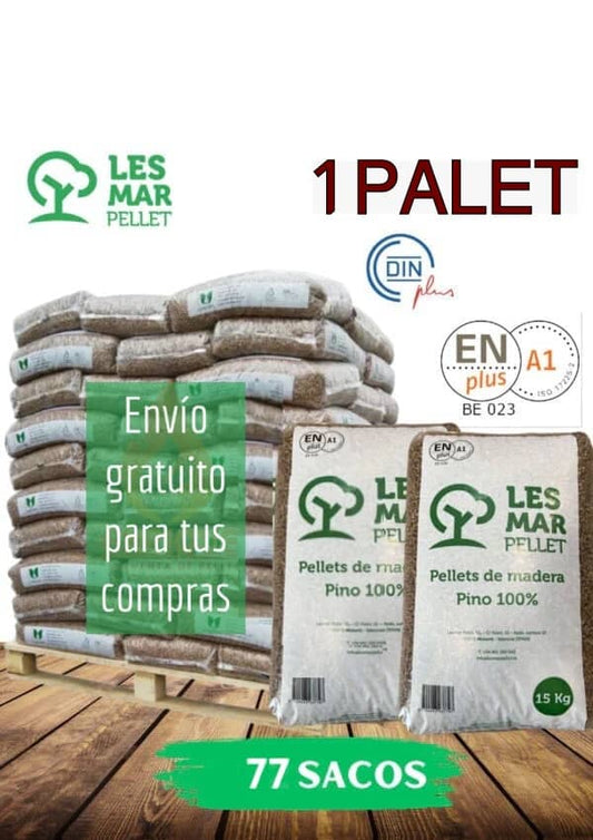 Lesmar Pellet-1-Palet de 77 sacos certificado Enplus de 15 kg